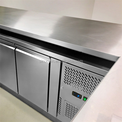 Wholesale Price 2 Door Under Counter Refrigerator Freezer Refrigerator-Undercounter-Regular Fresh Table Chiller