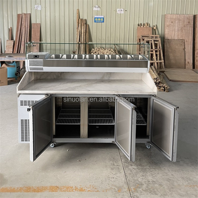 Wholesale Factory Hot Sale High Quality Salad Bar Counter Pizza Prep Table Salad Freezer