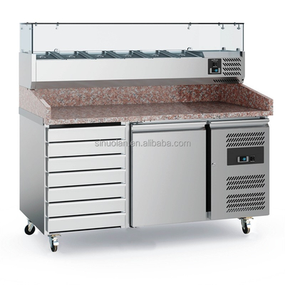 Stainless Steel Pizza Refrigerated Table Bench Buffet Salade Refrigerator Prep Pizza Counter Chiller