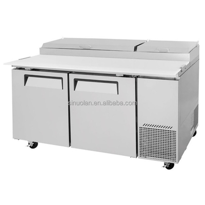Good Quality 2 Door Commercial Pizza Prep Cooler Table Sandwich Salad