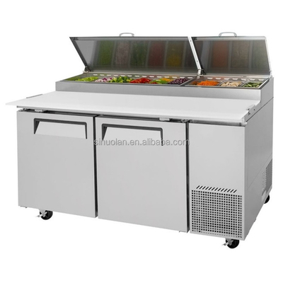 Good Quality 2 Door Commercial Pizza Prep Cooler Table Sandwich Salad