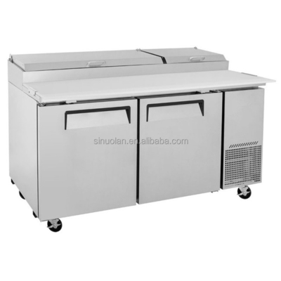 Good Quality 2 Door Commercial Pizza Prep Cooler Table Sandwich Salad