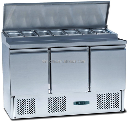 Commerical Stainless Steel Pizza Preparation Refrigerator Pizza Counter Fridge
