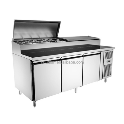 Commerical Stainless Steel Pizza Preparation Refrigerator Pizza Counter Fridge
