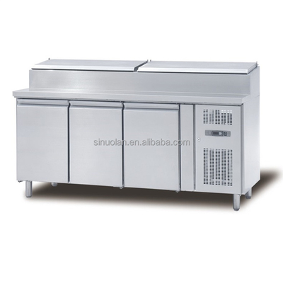 Commerical Stainless Steel Pizza Preparation Refrigerator Pizza Counter Fridge