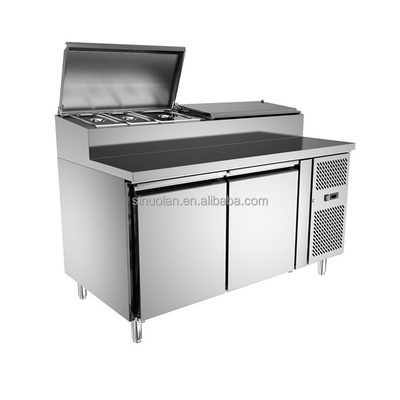 Air Cooling Salad Prep Table Refrigerator / Commercial Hotel Refrigerated Equipment USA Style 2 Door Sandwich Prep Table