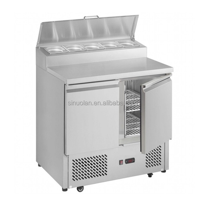 Air Cooling Salad Prep Table Refrigerator / Commercial Hotel Refrigerated Equipment USA Style 2 Door Sandwich Prep Table