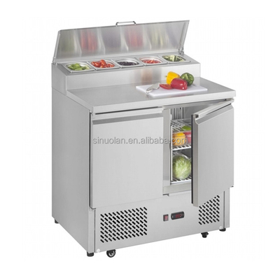 Air Cooling Salad Prep Table Refrigerator / Commercial Hotel Refrigerated Equipment USA Style 2 Door Sandwich Prep Table