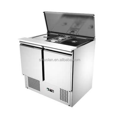 Air Cooling Salad Prep Table Refrigerator / Commercial Hotel Refrigerated Equipment USA Style 2 Door Sandwich Prep Table