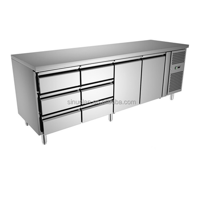 Air Cooling 8 Drawers Under Counter Drawer Chiller Commercial Stainless Steel Refrigerator Under Counter Chiller