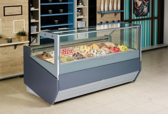 New Design Hard Ice Cream Display Unit Gelato Fridge Freezer Ice Cream Comercial Showcase