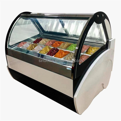Cheaper Price Ice Cream/Cake Refrigerated Display Case Bowl Scoop Ice Cream Display Scooping Freezer