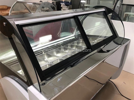 Cheaper Price Ice Cream/Cake Refrigerated Display Case Bowl Scoop Ice Cream Display Scooping Freezer