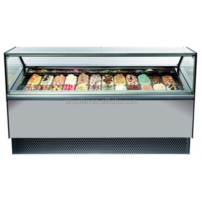 Ventilated Ice Cream Displays Freezer Scooping Ice Cream Display Showcase Refrigerated