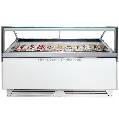 Ventilated Ice Cream Displays Freezer Scooping Ice Cream Display Showcase Refrigerated