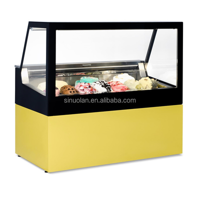 Ventilated Ice Cream Displays Freezer Scooping Ice Cream Display Showcase Refrigerated