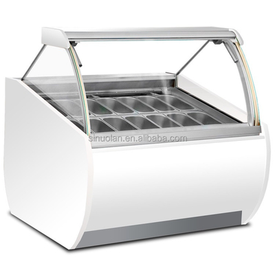 Ventilated Ice Cream Displays Freezer Scooping Ice Cream Display Showcase Refrigerated