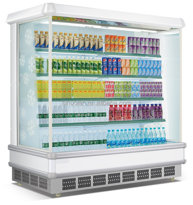 Supermarket Shop Use Vegetables Display Open Chiller Cooler Fruit Milk Multideck Open Chillers Refrigerator