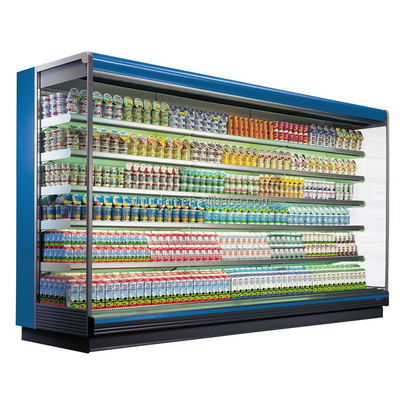 Supermarket Shop Use Vegetables Display Open Chiller Cooler Fruit Milk Multideck Open Chillers Refrigerator