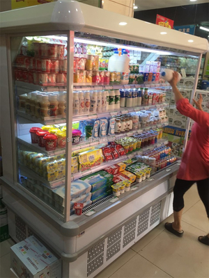 Supermarket Shop Use Vegetables Display Open Chiller Cooler Fruit Milk Multideck Open Chillers Refrigerator
