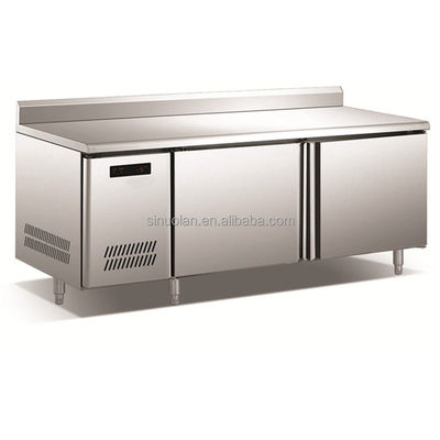 Stainless Steel Counter Top Working Table Refrigerator Chiller Restaurant Kitchen Commercial Salad Freezer Table