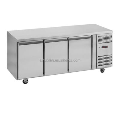 Stainless Steel Counter Top Working Table Refrigerator Chiller Restaurant Kitchen Commercial Salad Freezer Table