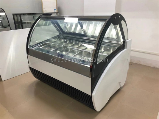 Cheaper Price Ice Cream/Cake Refrigerated Display Case Bowl Scoop Ice Cream Display Scooping Freezer