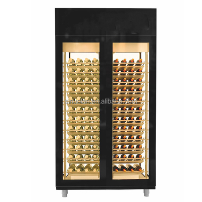 Best Luxury Custom Wine Cooler With LED Lighting Wine Fridge Refrigerator Cabinet Glass Door Beverage Cellar Bottle Cooler